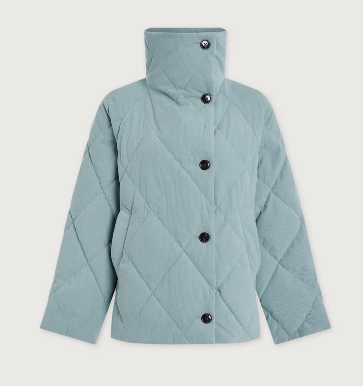 Evren Short Quilted Coat Tourmaline
