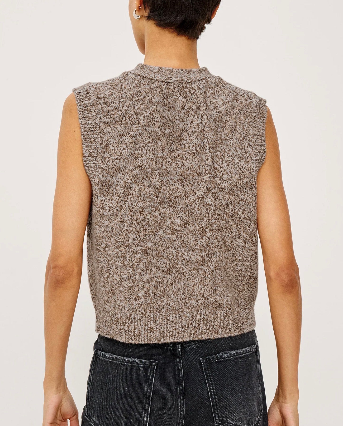 Kasmir Vest Brown Melange