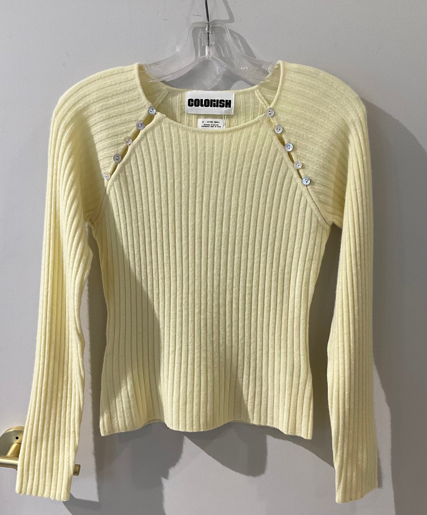 Retro Wave Button Crew Vanilla