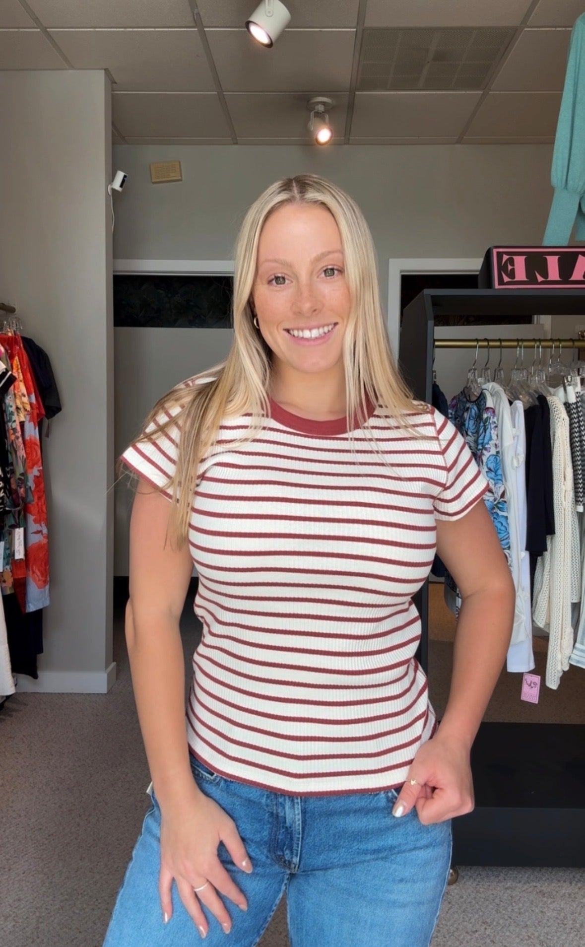 Ribbed Short Sleeve Crew