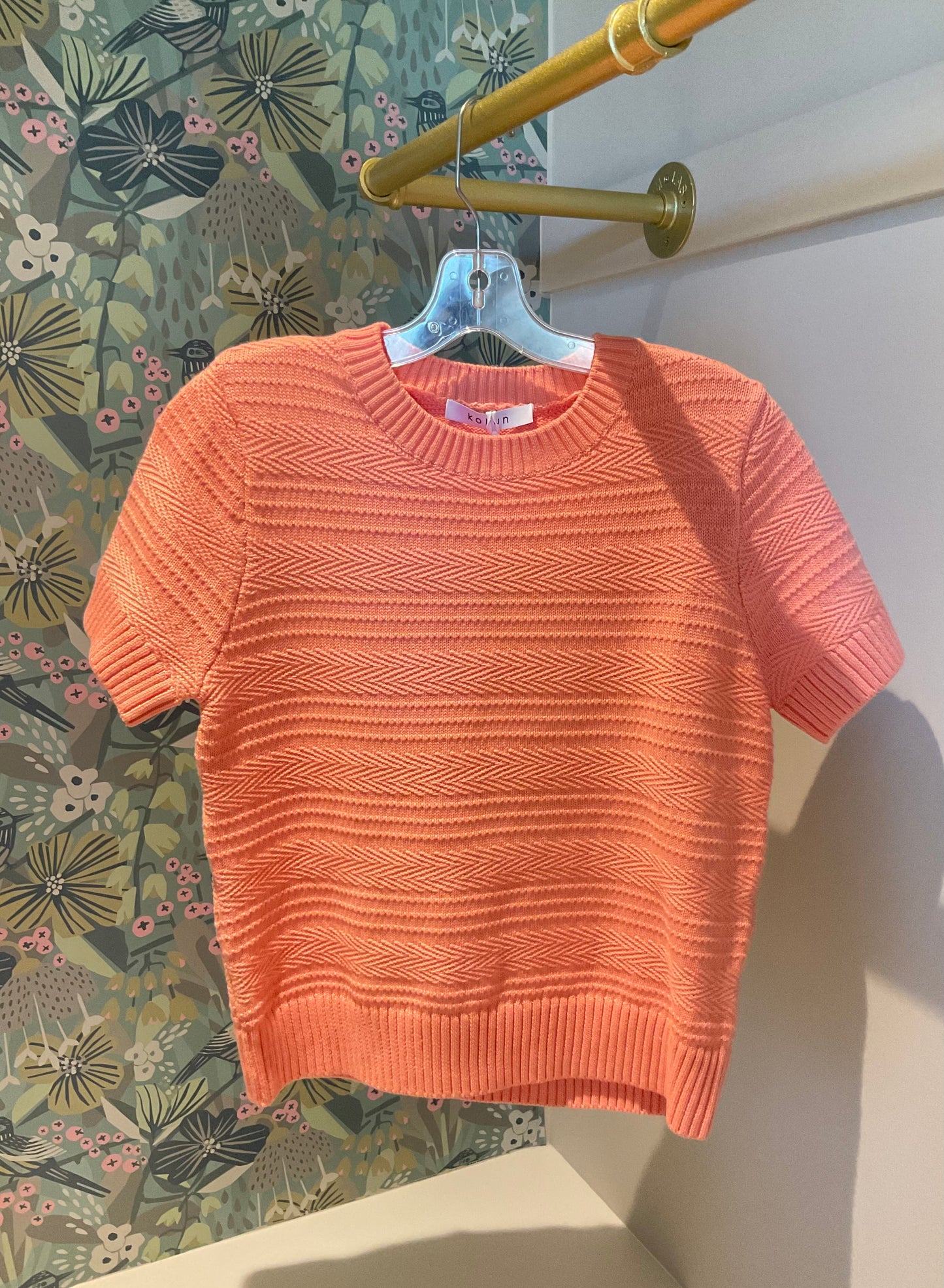 Textured Boxy Tee Peach