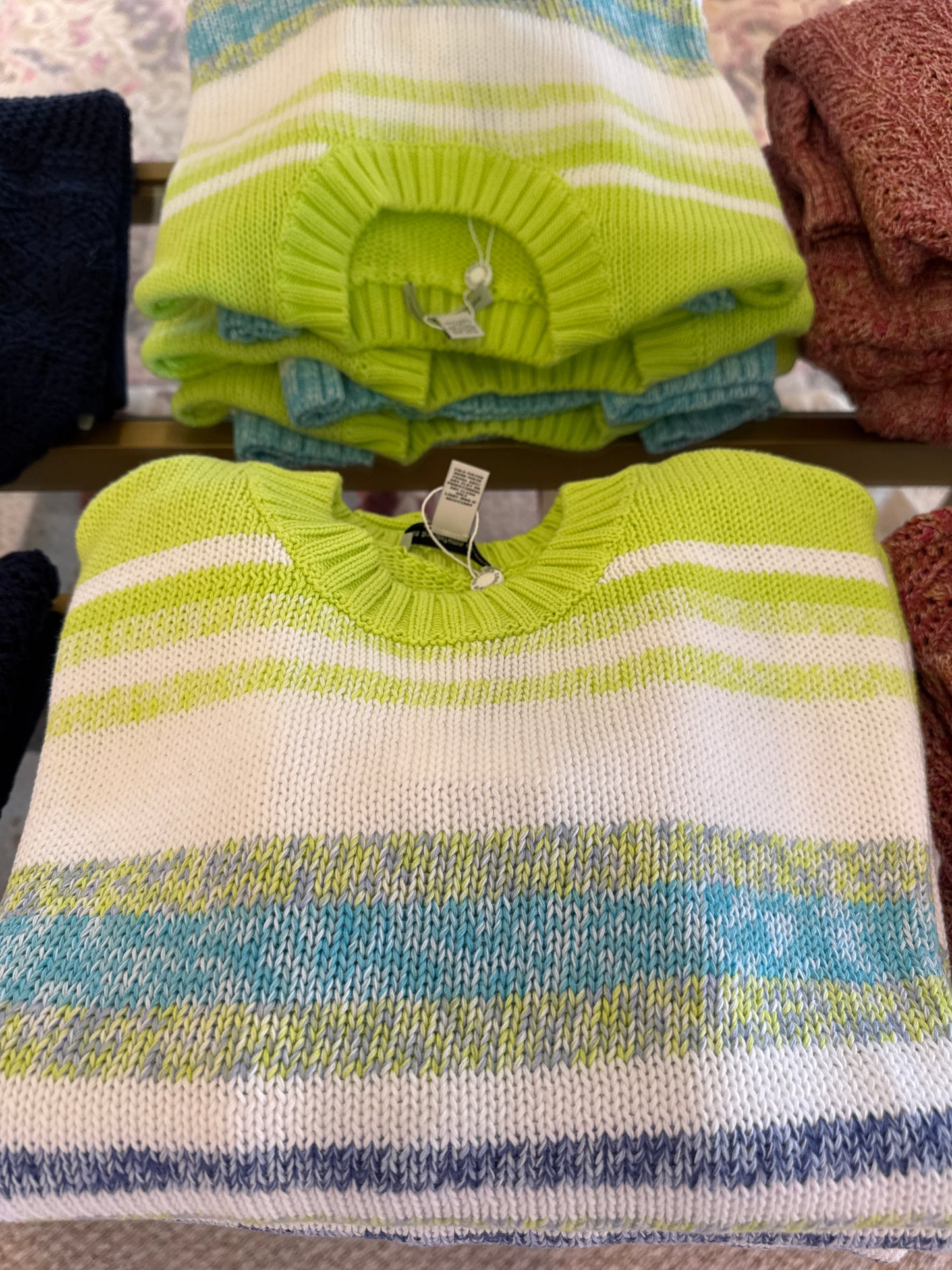 Marled Stripe Crew Neck