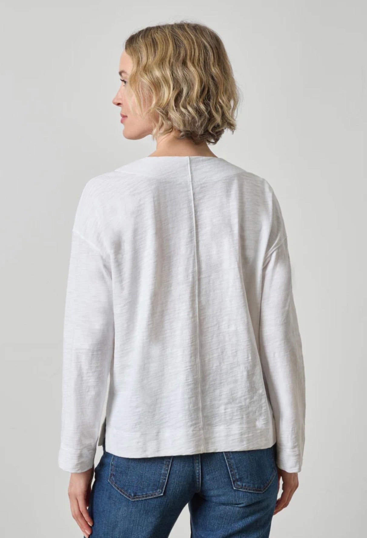 Keyhole Easy Cuffed Tee White