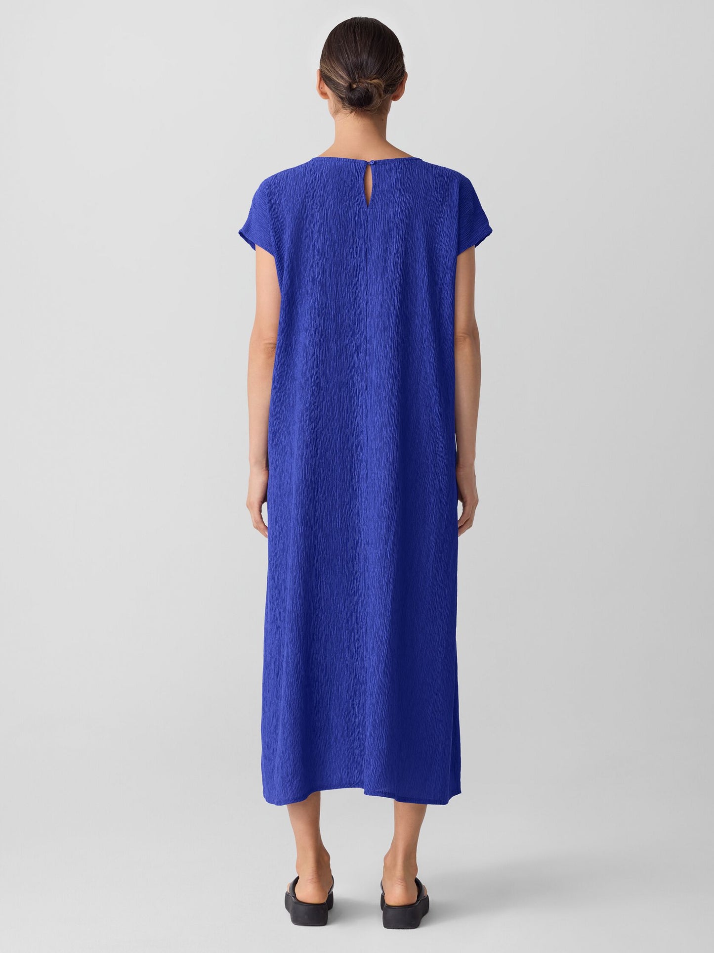 Plissé Round Neck Dress