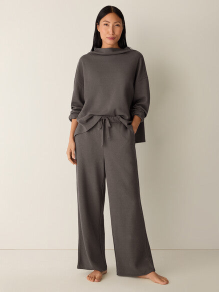 Waffle Doubleknit Wide-Leg Pant