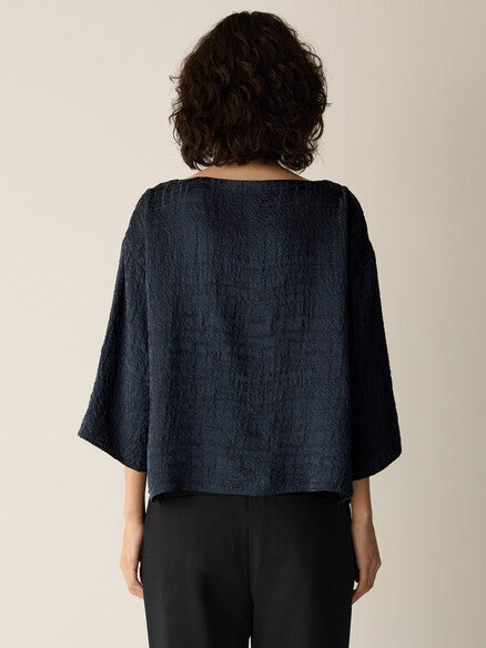Dimensional Silk Jacquard Box-Top