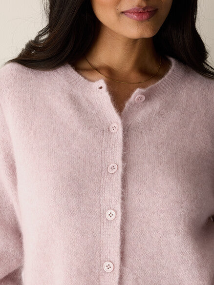 Plush Mélange Crew Cardigan