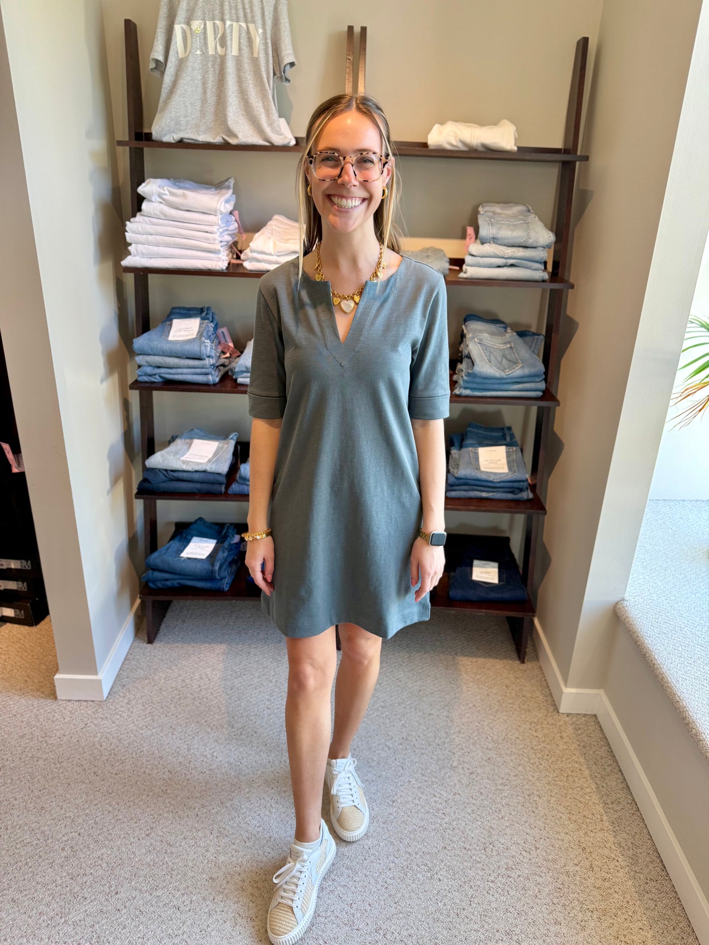 Split Neck Dress
