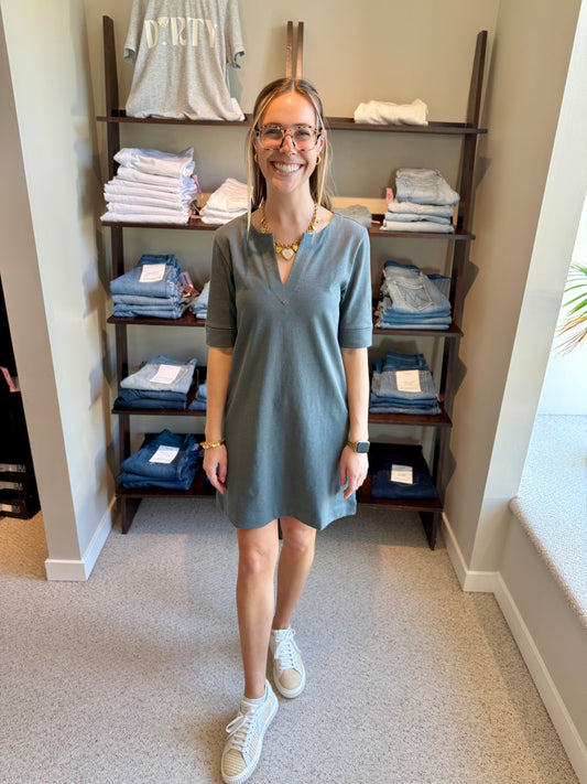 Split Neck Dress