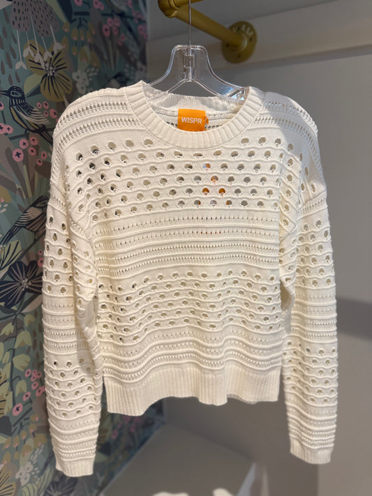 Pointelle Crew Sweater