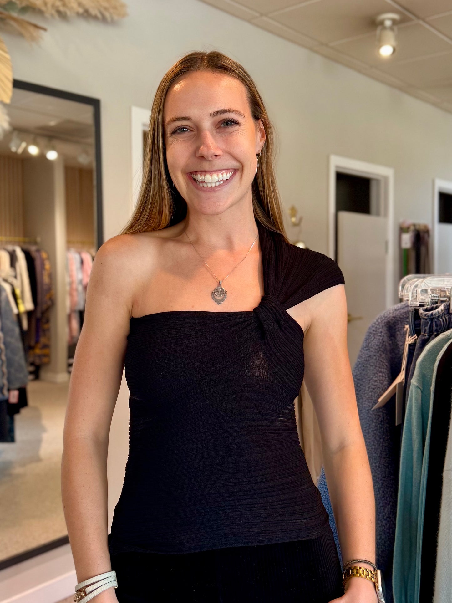 One Shoulder Drape top