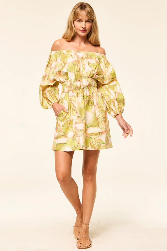 Chartreuse Abstract Dress
