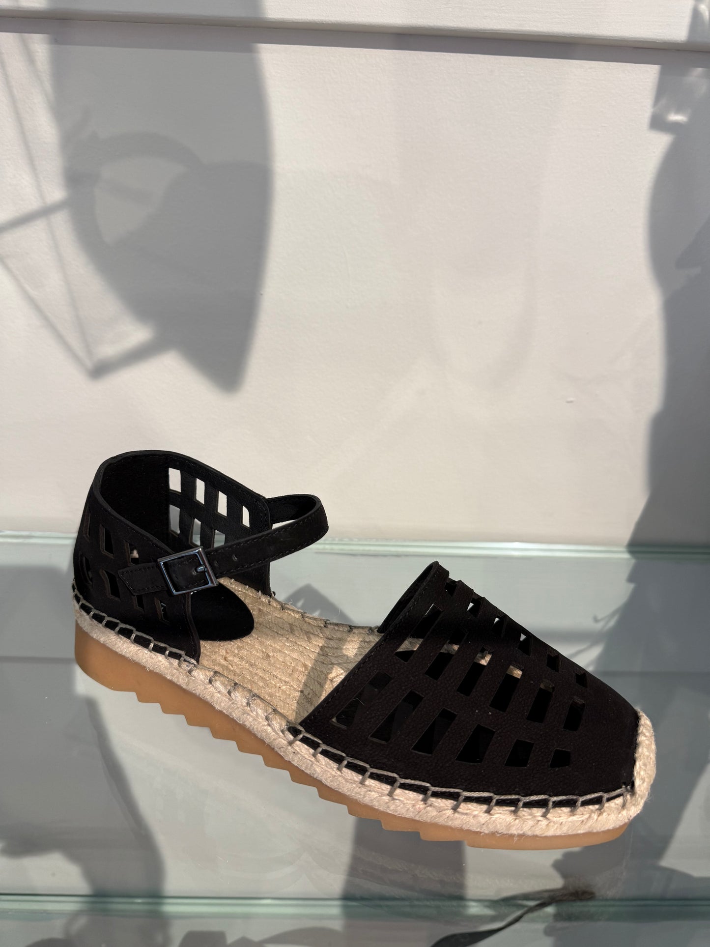 Leather Cutout Espadrilles