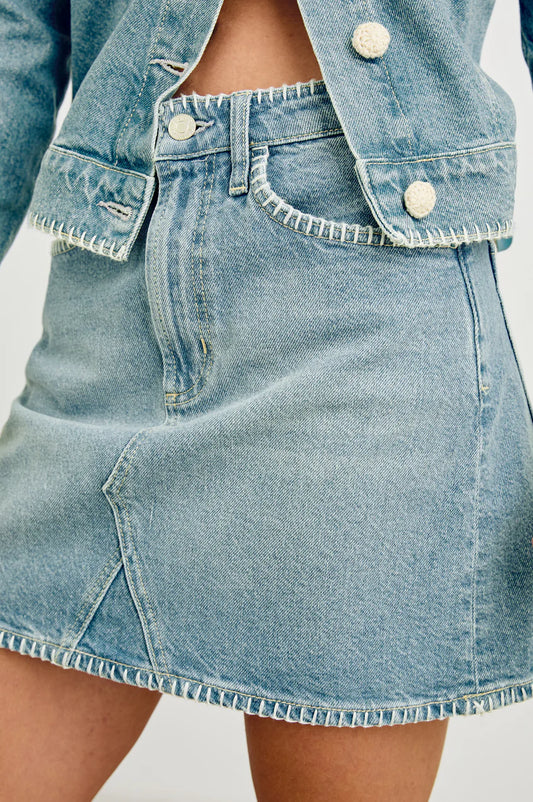 Stitch Denim Skirt