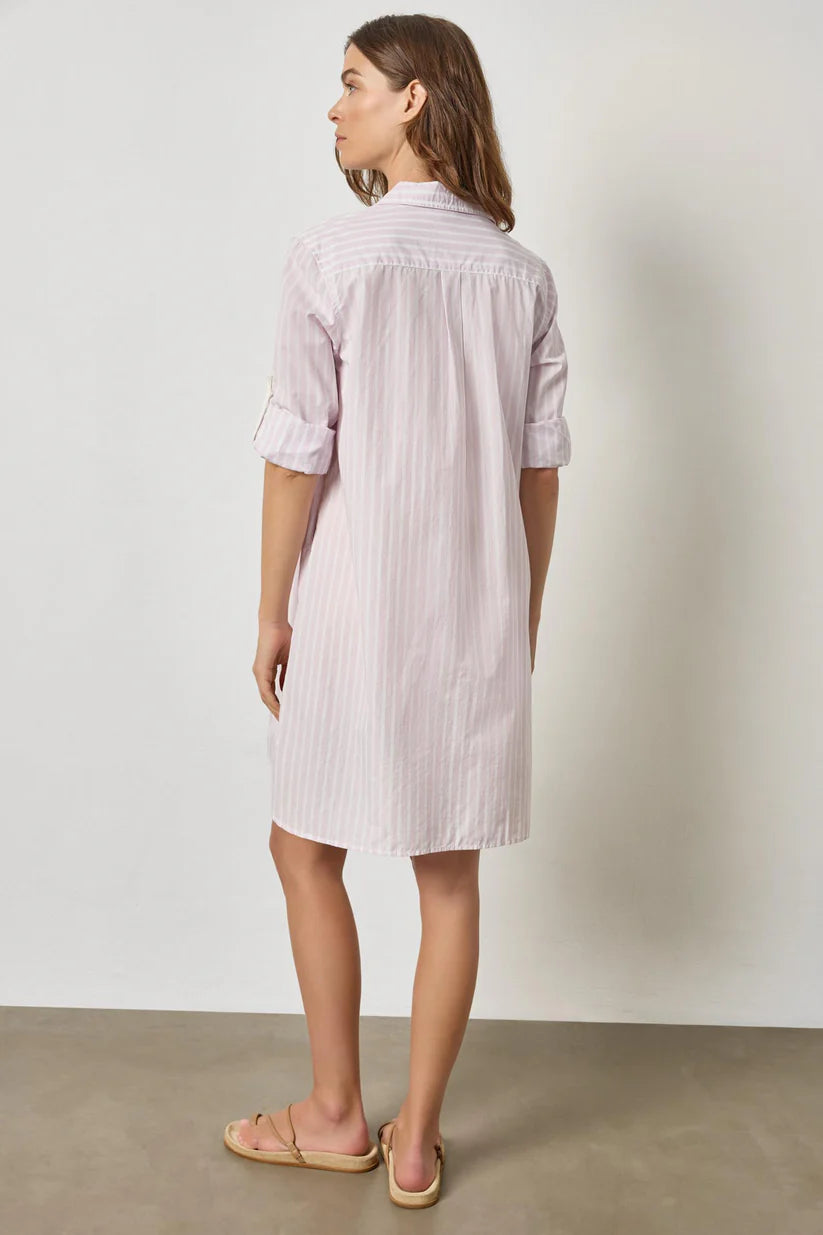 Stripe Collared Shirtdress