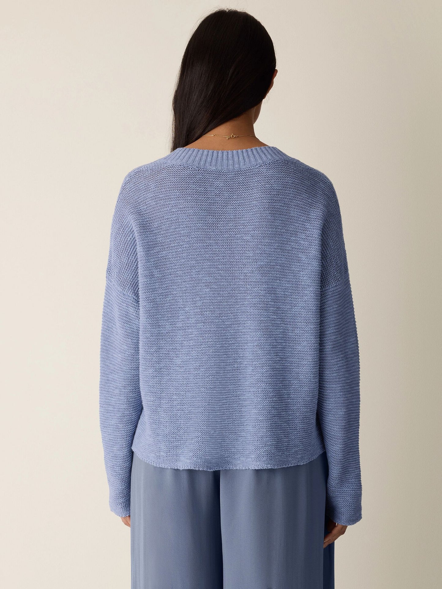 Linen Cotton Slub V-Neck Top