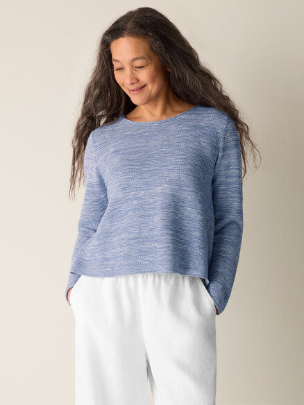 Cotton Slub Crew Neck Top