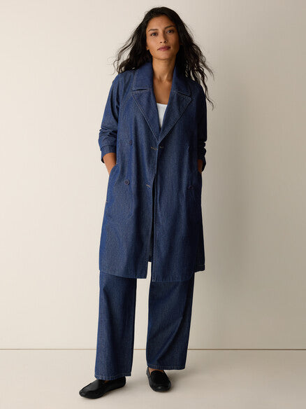 Cotton Denim Trench Coat