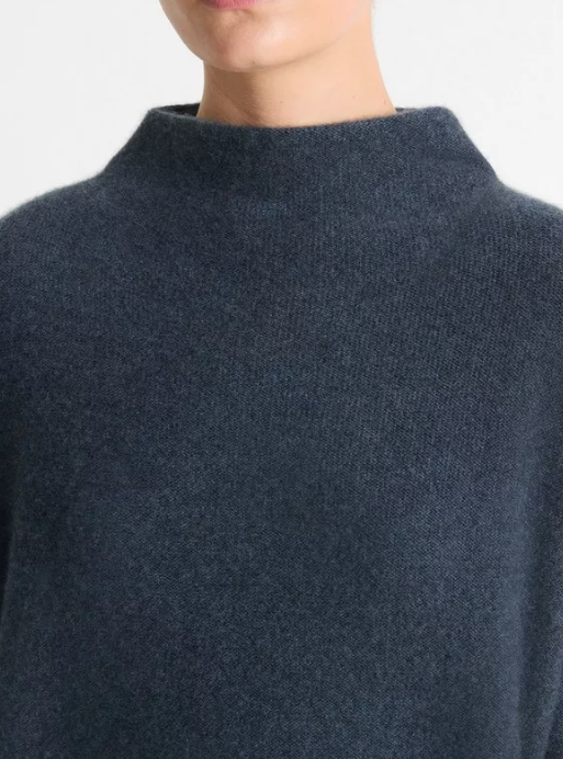 Navy Funnel-Neck Sweater