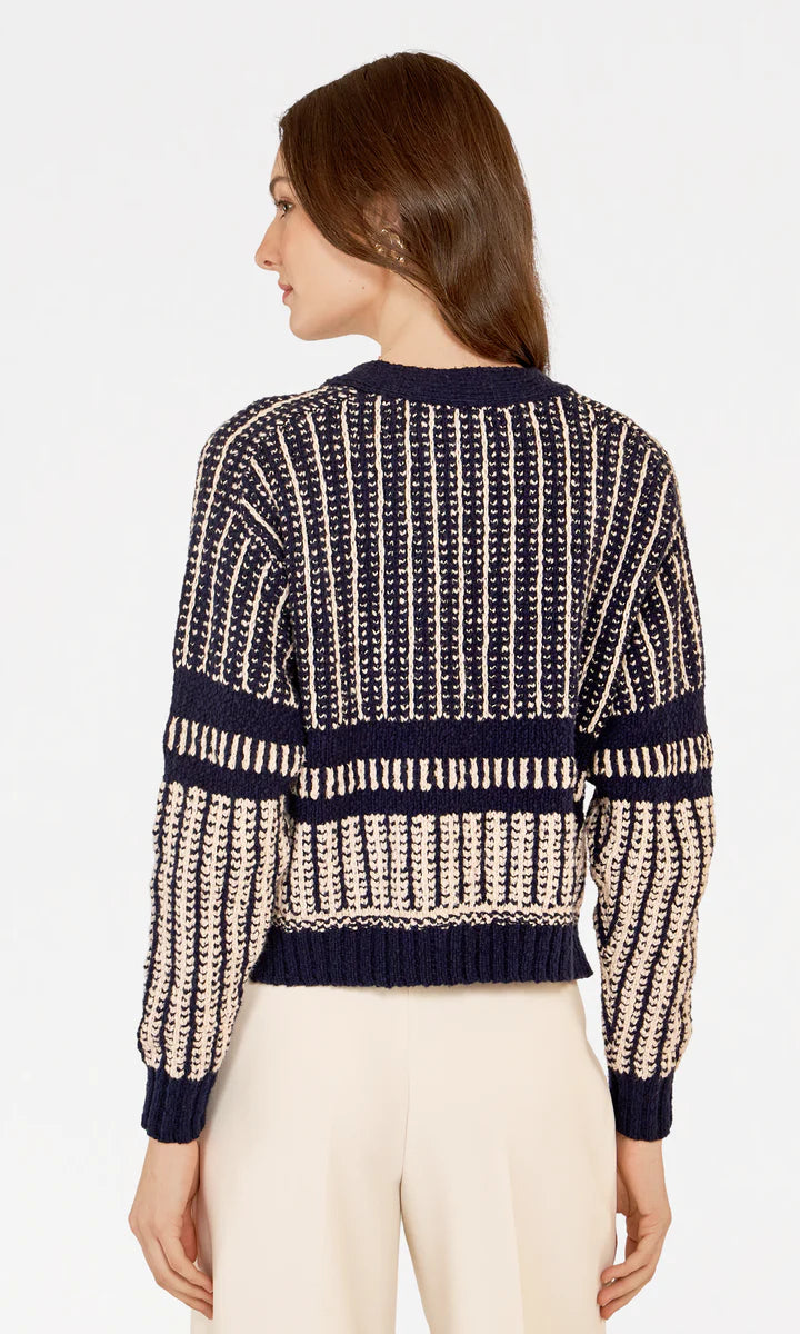 Cardigan navy/sand