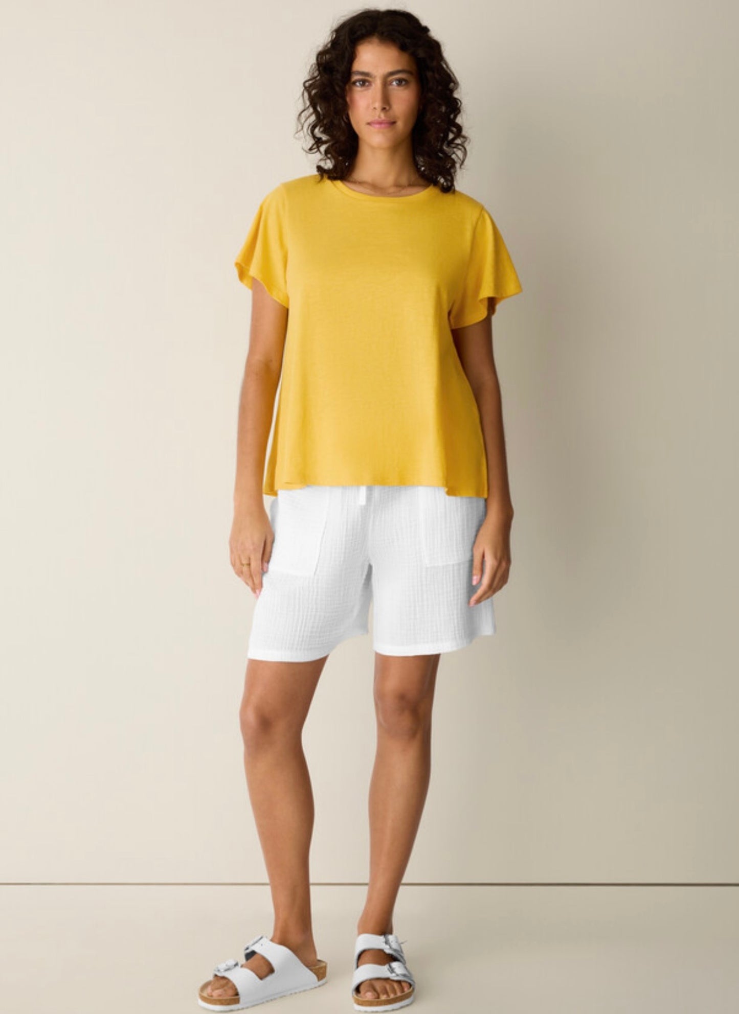 Organic Cotton Slubby Jersey Crew Neck Tee