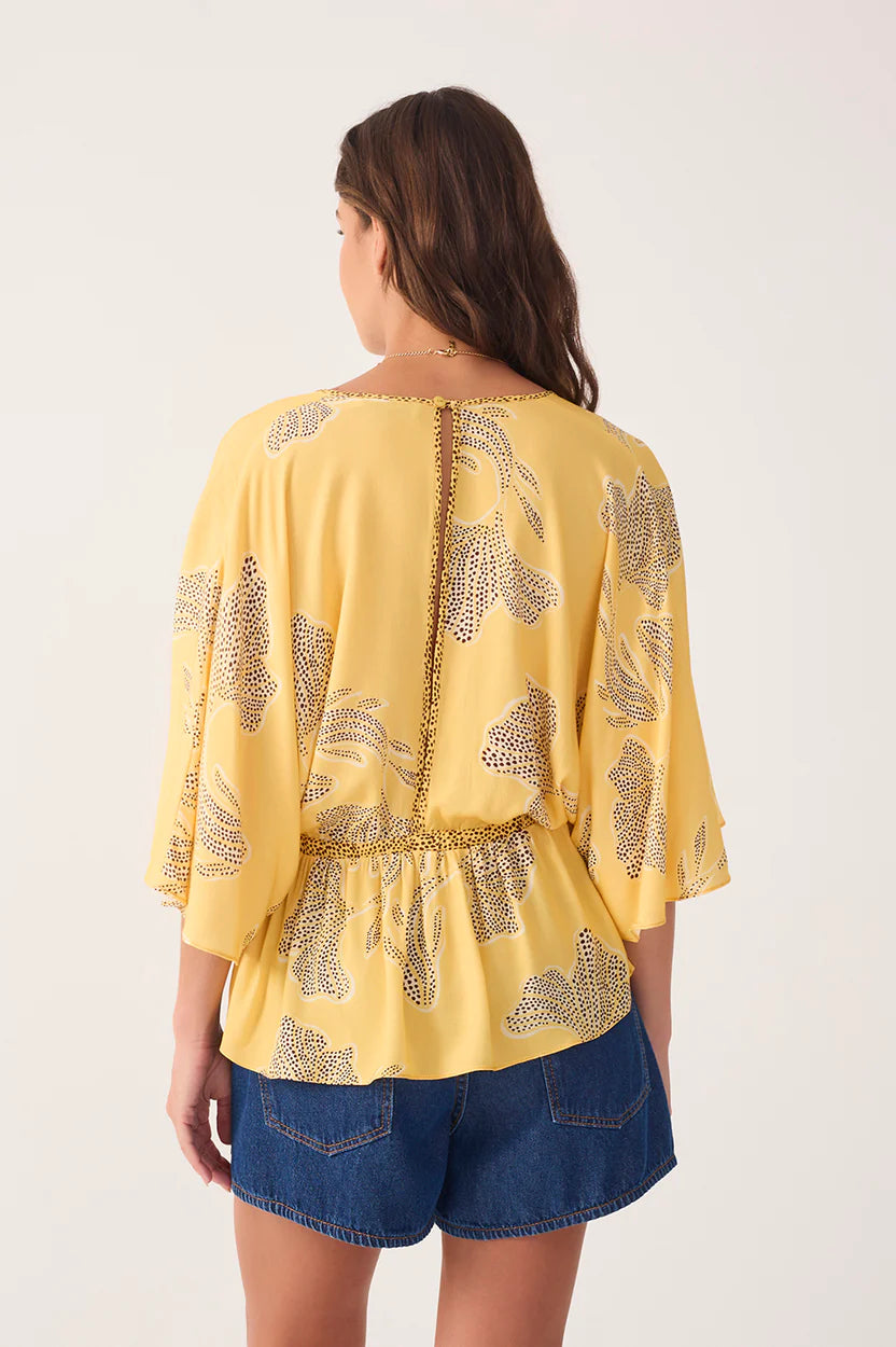 Laguna V Neck Drawstring Blouse