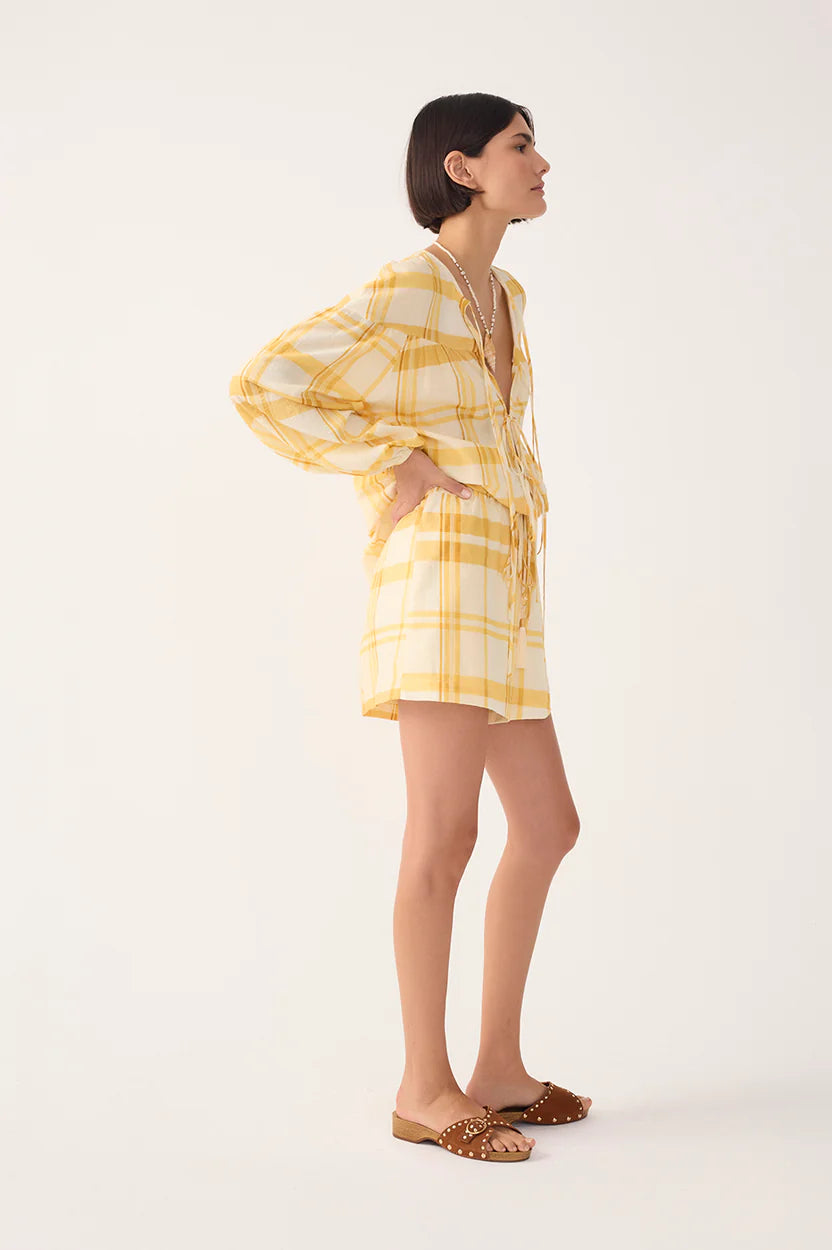 Plaid Drawstring Shorts