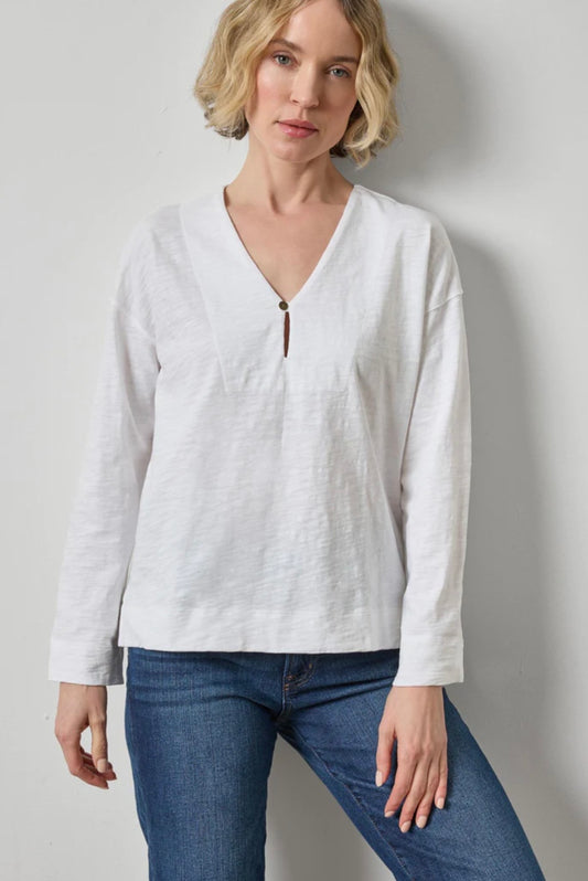 Keyhole Easy Cuffed Tee White