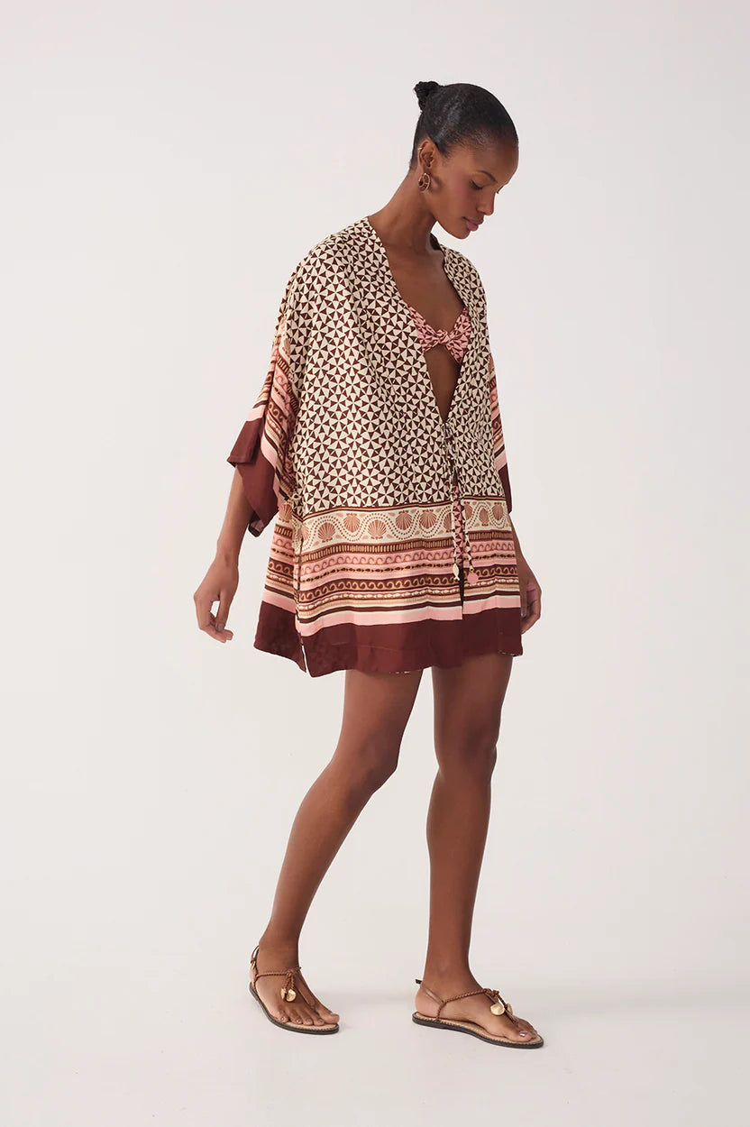 Solsticio Front Ties Side Slit Kimono