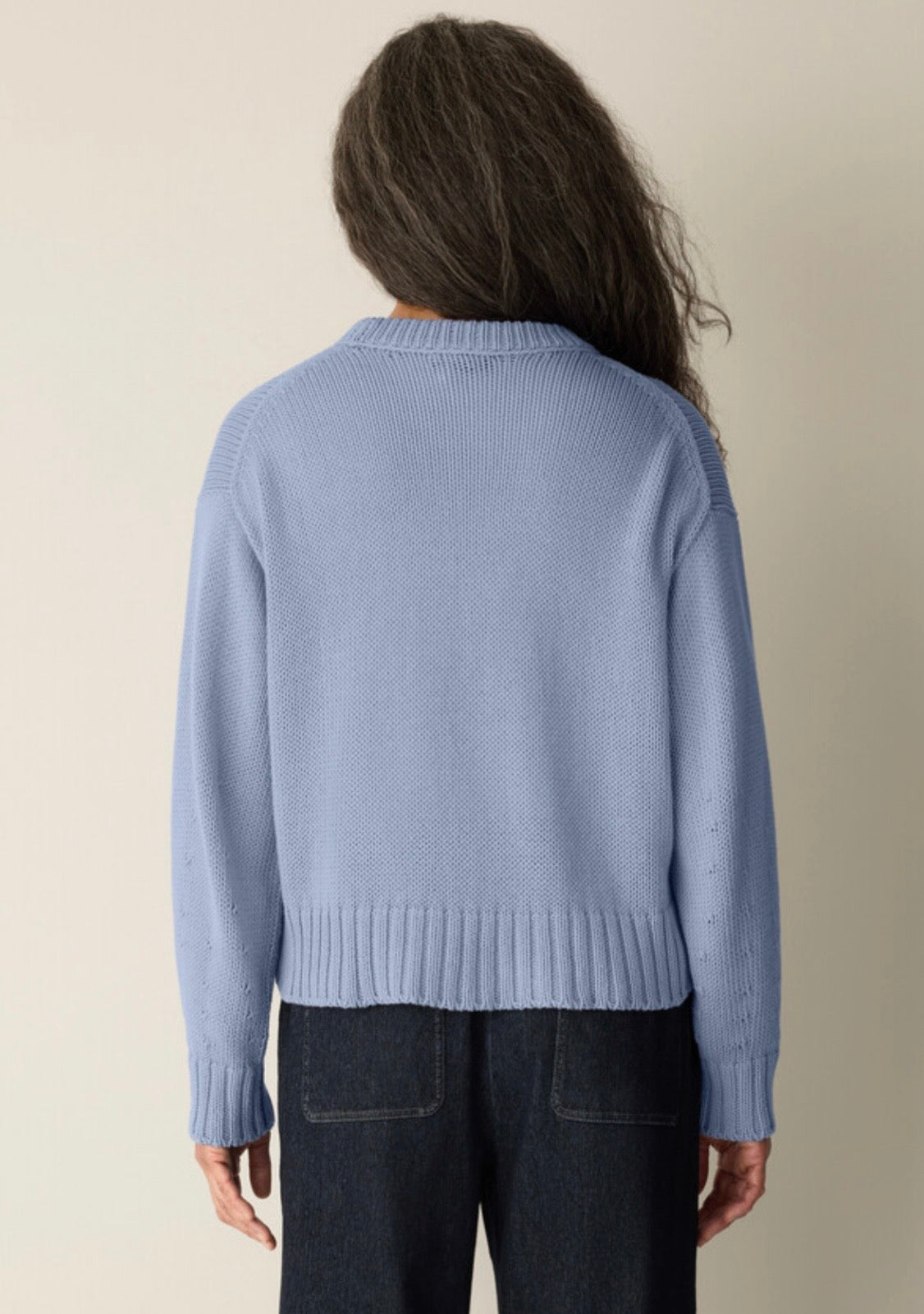 Peruvian Organic Cotton Cord Jersey Crew Neck Top Delphine