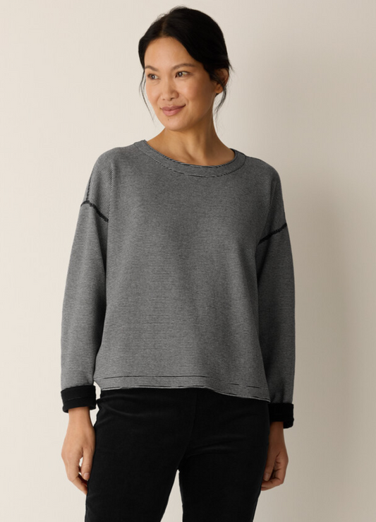 Doubleknit Organic Cotton Stripe Reversible Top