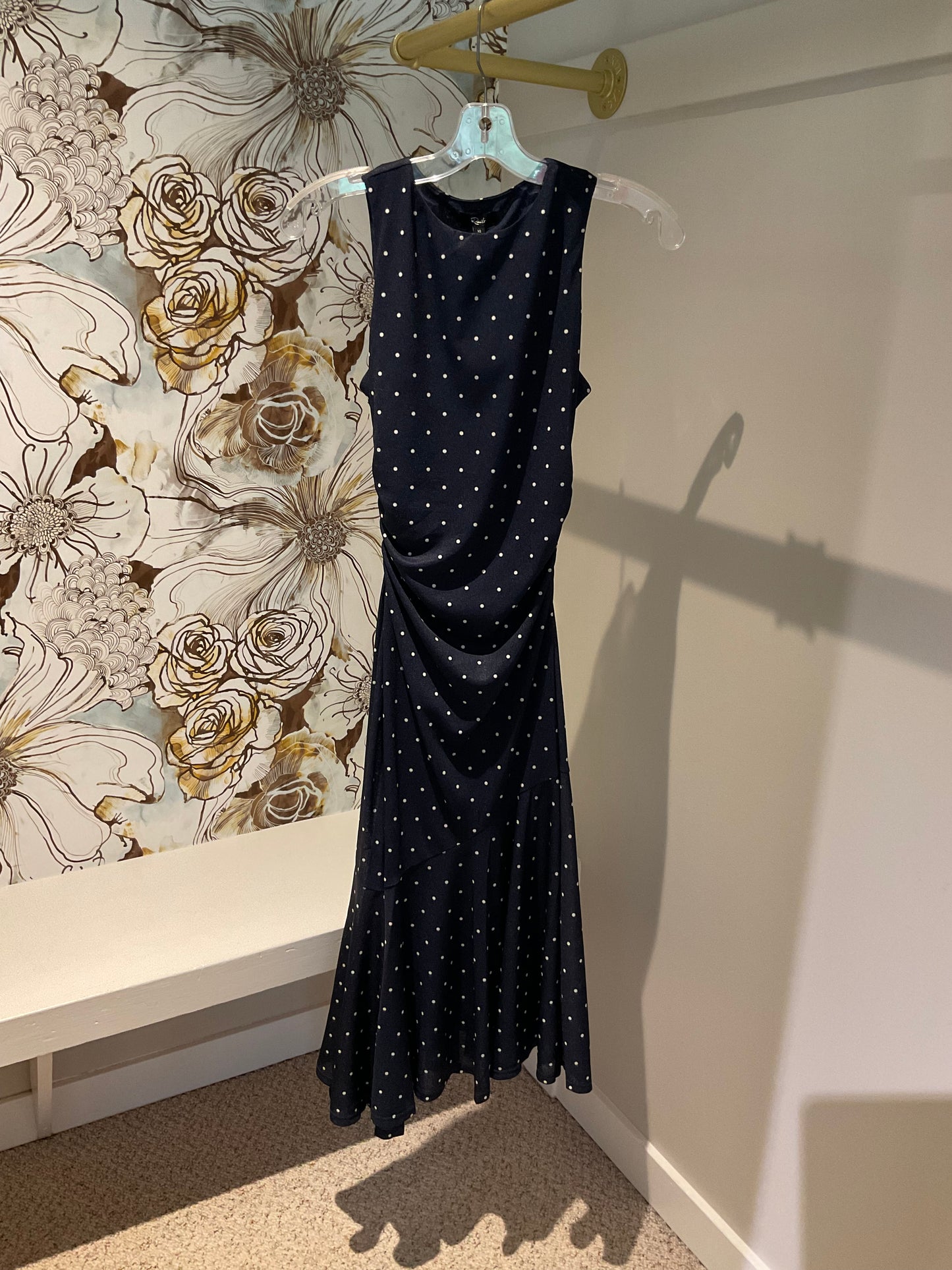 Daija Dress Navy Polka Dots