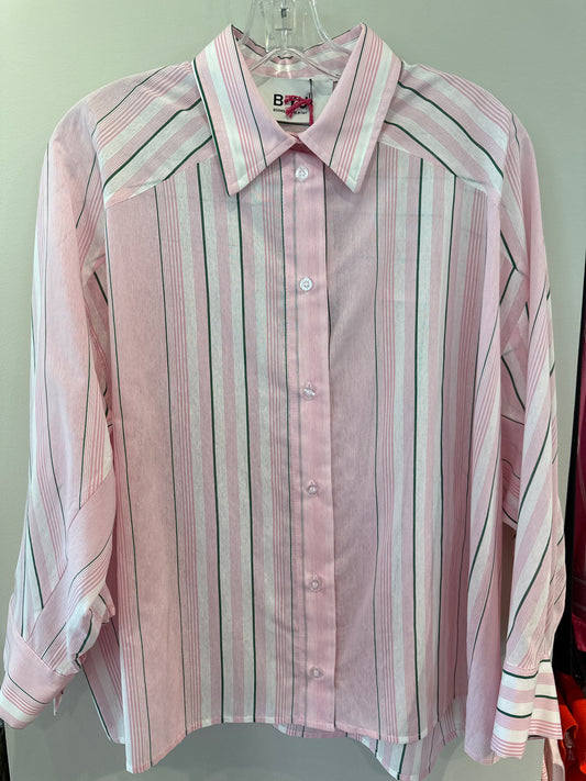 Pink & Green Button Up