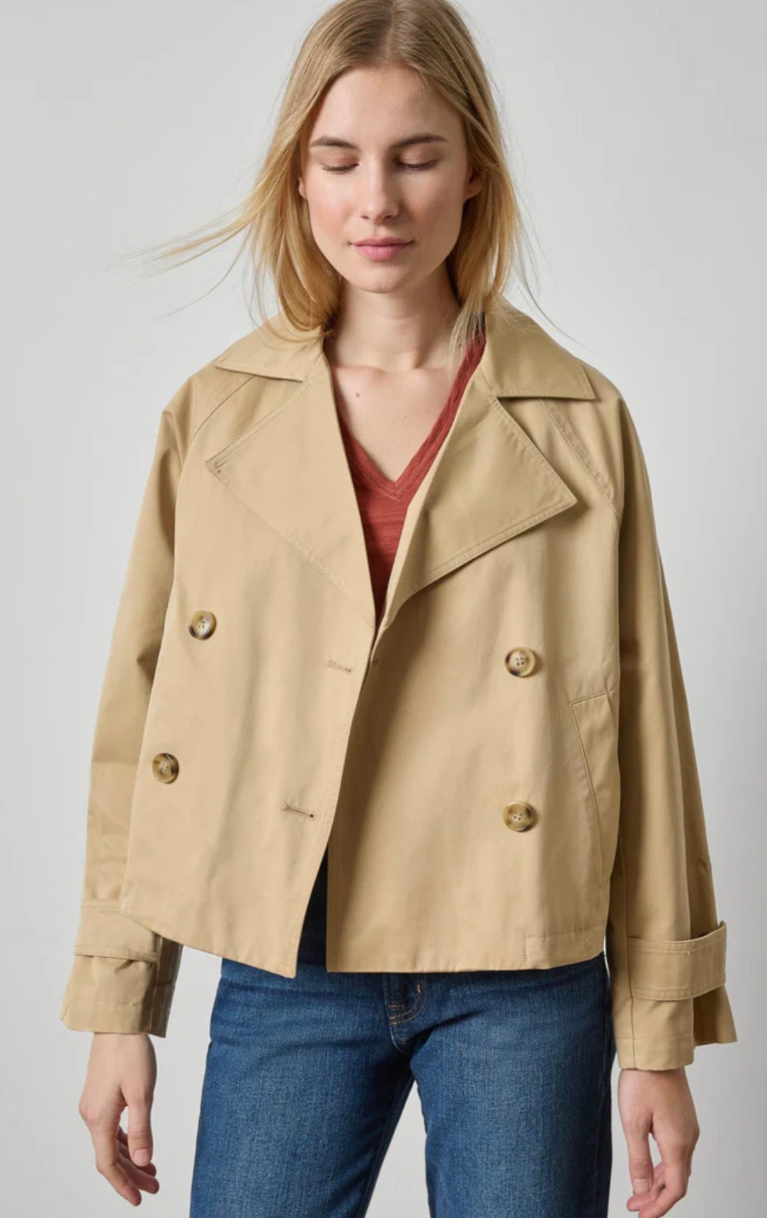 Double Breasted Short Trench