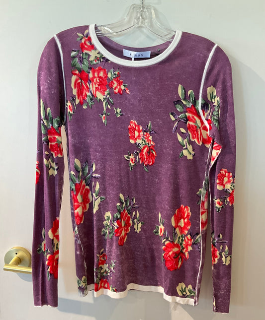 Printed Fitted Crew Purple Flower