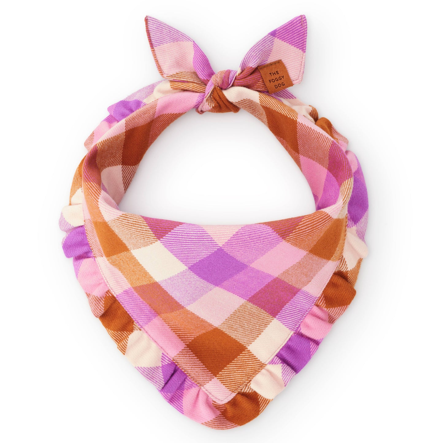 Bramble Flannel Ruffled Dog Bandana: M - up to 18”