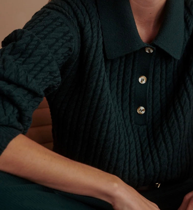 Dottie Polo Knit Sweater Ponderosa Pine