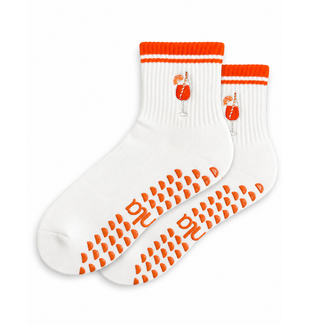 Aperol Spritz Summer Pilates Grip Socks Orange Details: One size