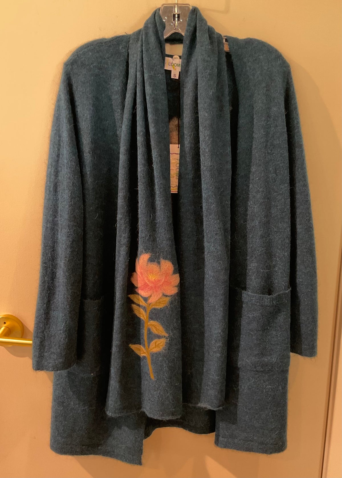 Scarf Coat with Rose Motif