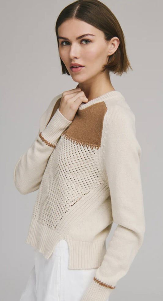Boxy Crew w/ Contrast Yoke & Whipstitching