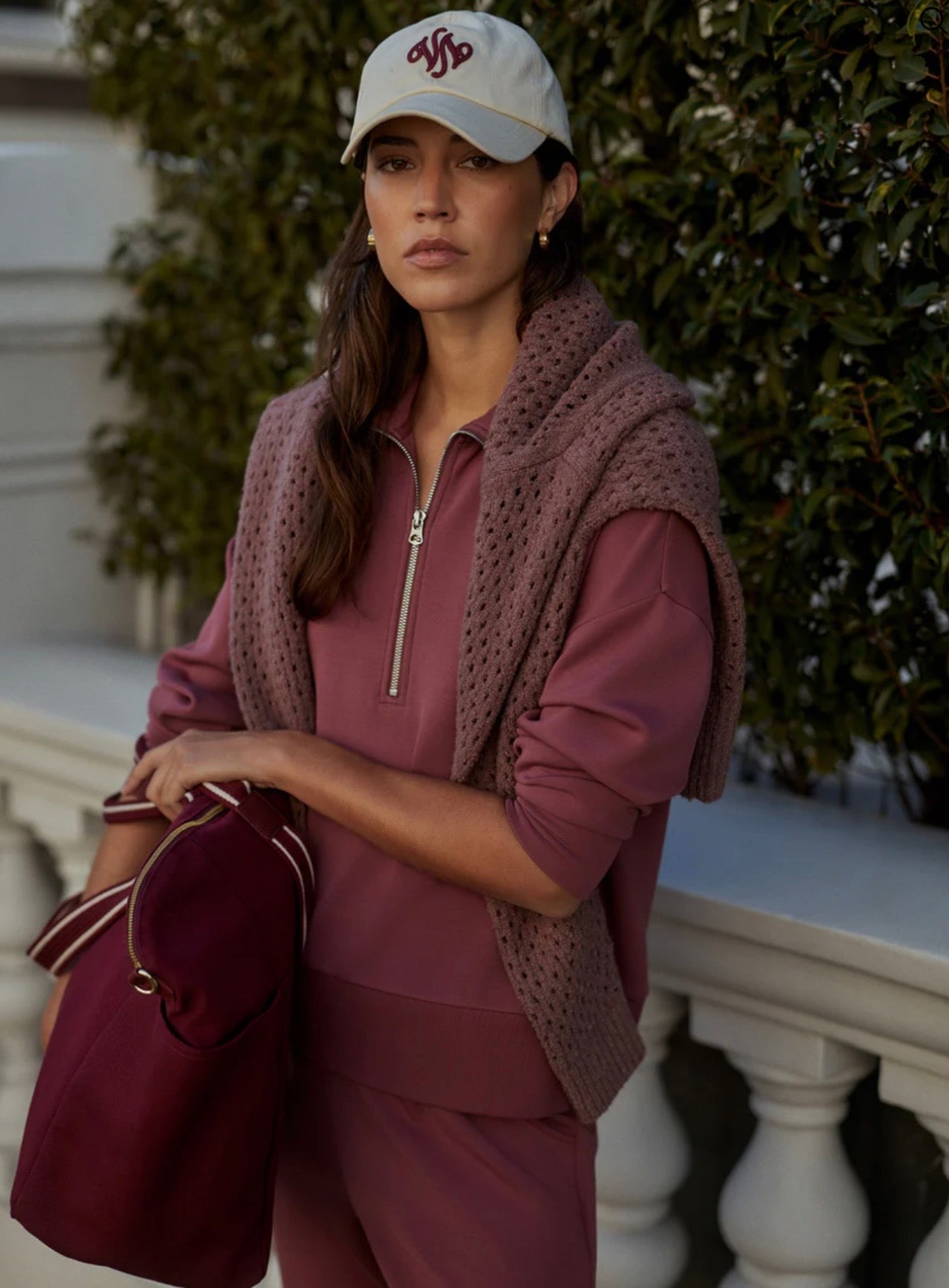 Mavis Mock Neck Sweat Wild Rhubarb