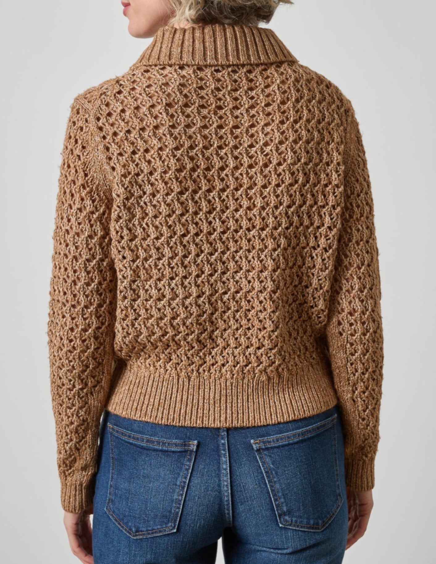 Textured Polo Sweater