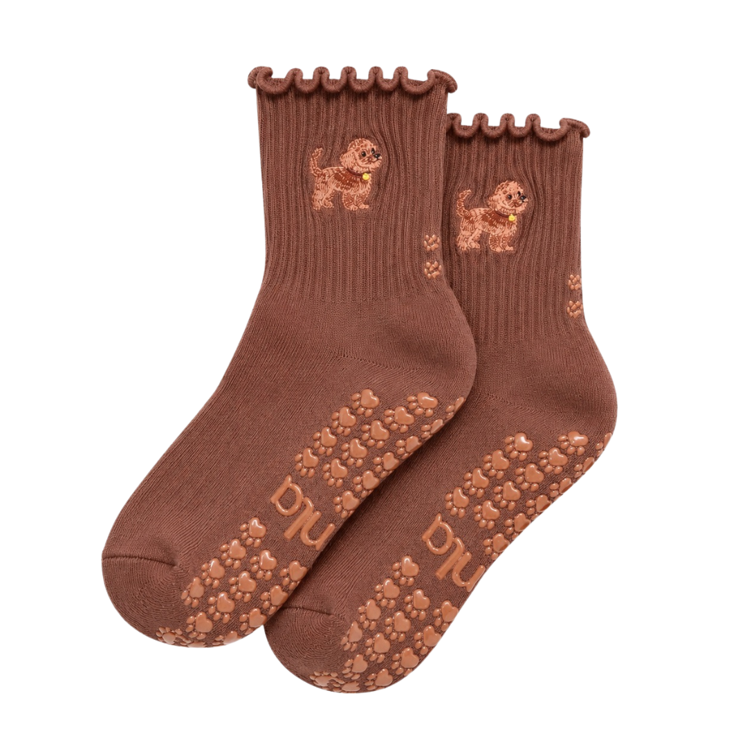 The Golden Doodle Pilates Grippy Sock with Paw Grips