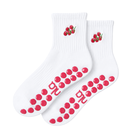 Red Tomato Embroidered Pilates & Lagree Grip Sock
