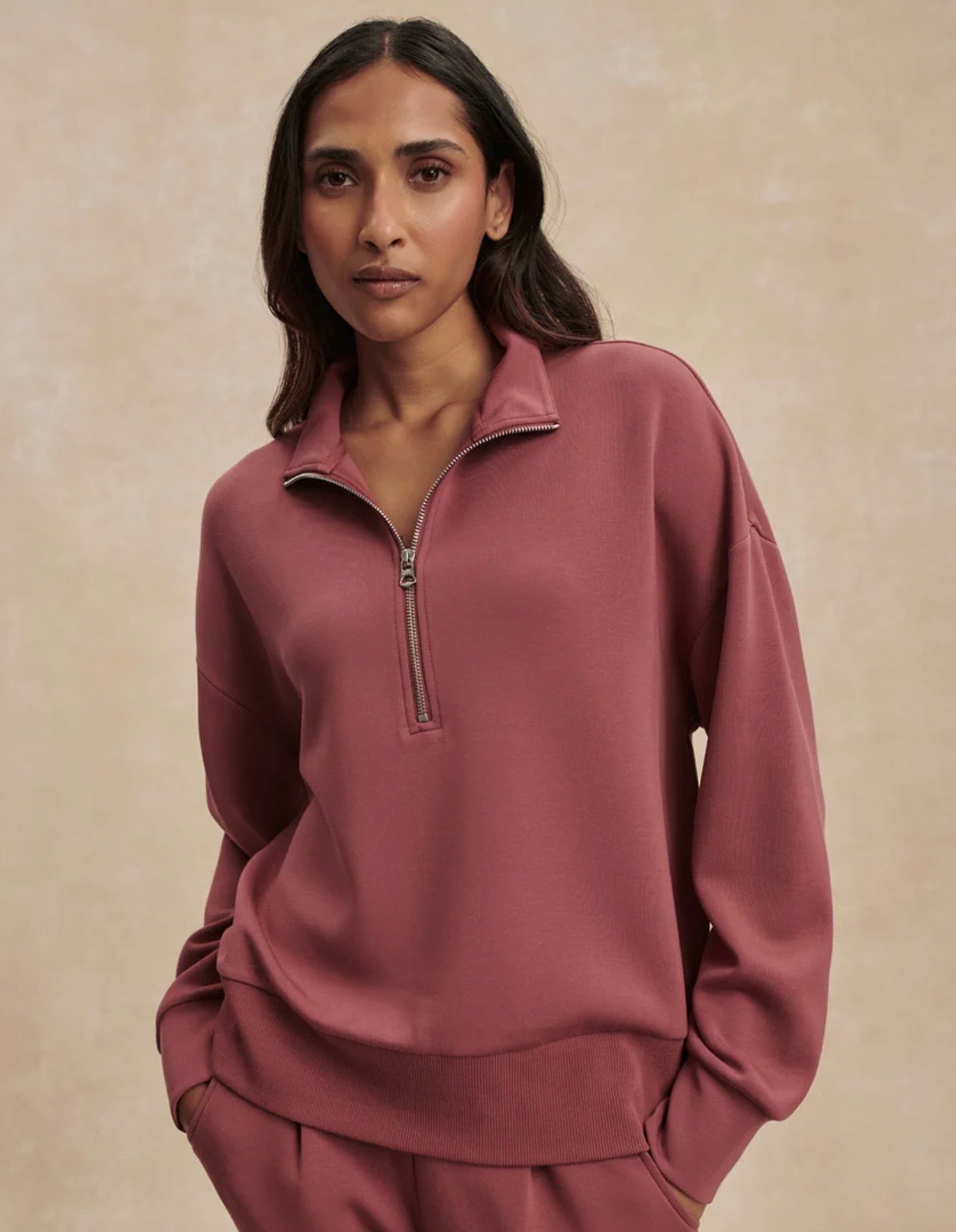 Mavis Mock Neck Sweat Wild Rhubarb