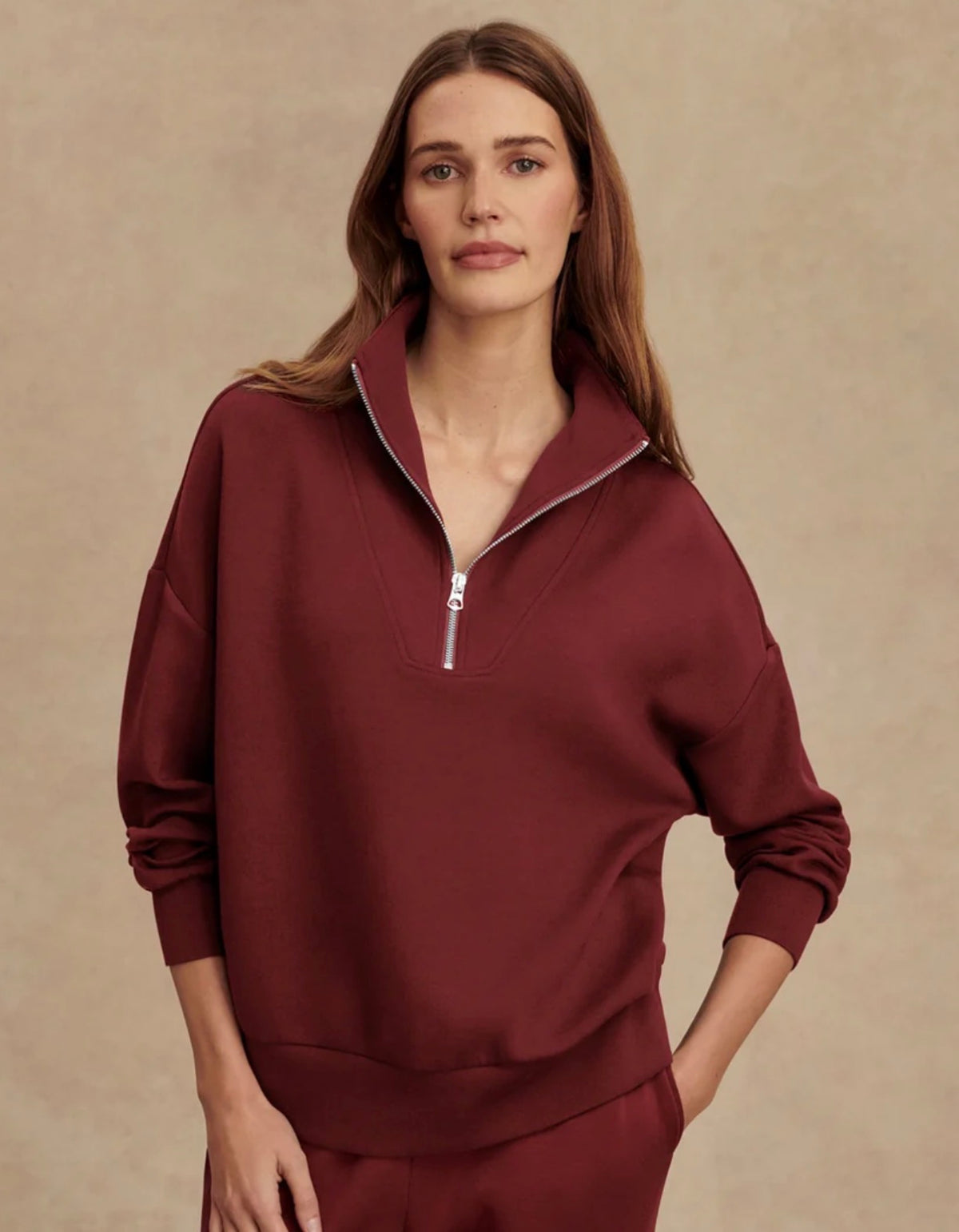 Hawley Half-Zip Sweat New Maroon