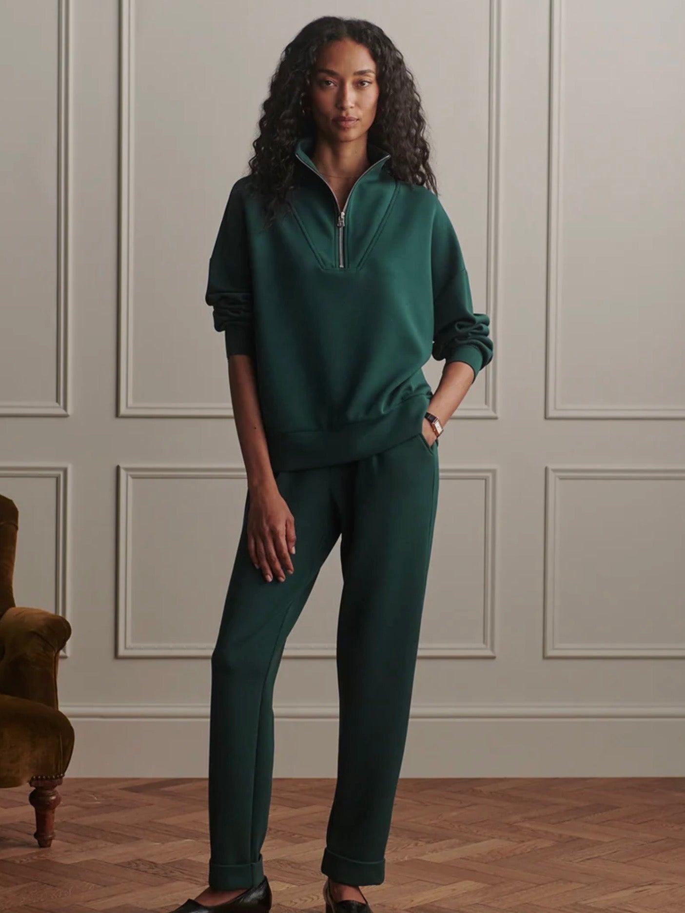 Hawley Half-Zip Sweat Ponderosa Pine