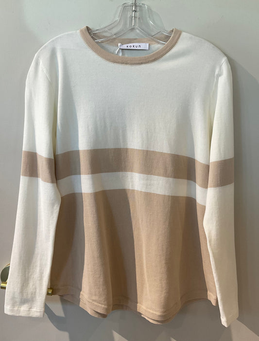 Oversized Colorblock White Sand