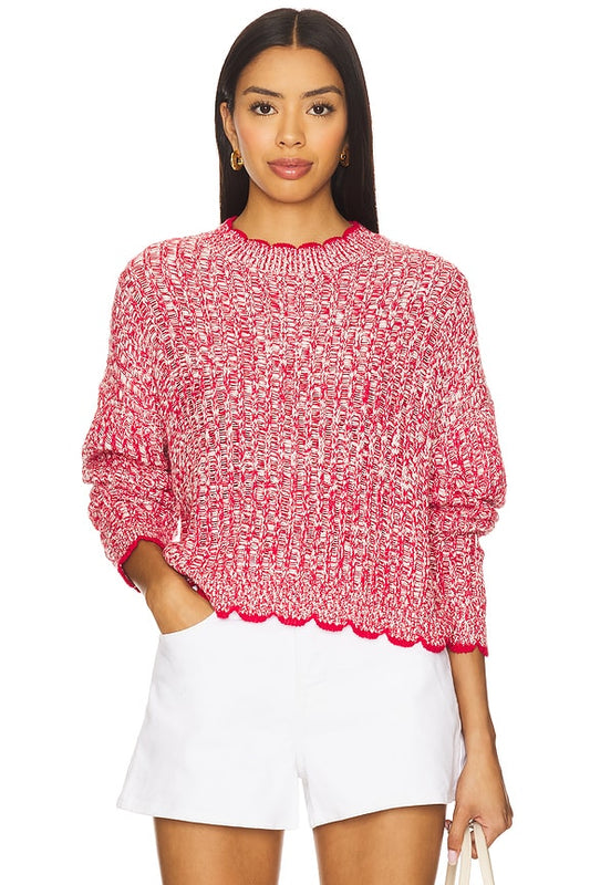 Tipped Ladder Stitch Crew Top