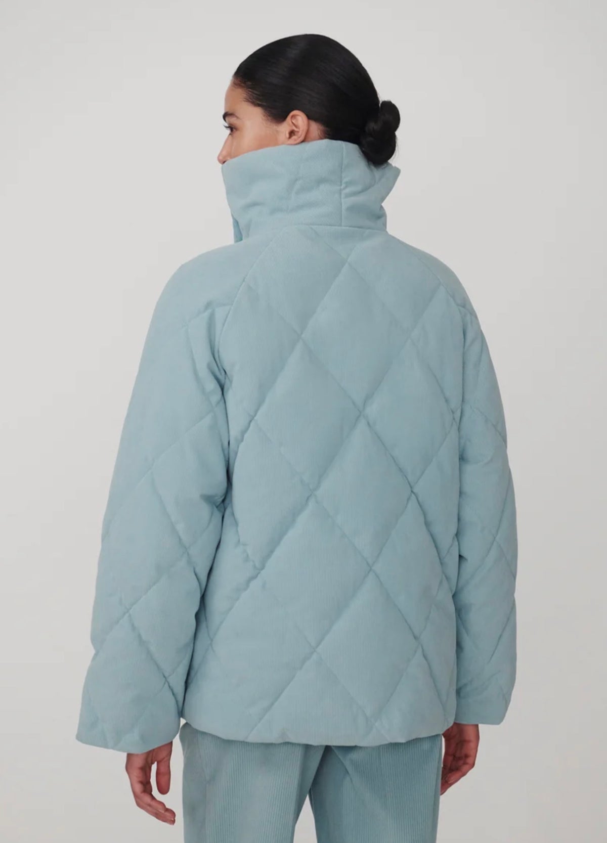 Evren Short Quilted Coat Tourmaline